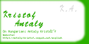kristof antaly business card